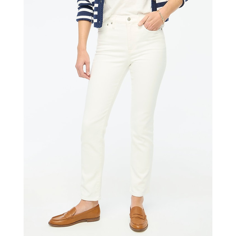 J Crew Factory Petite Essential Straight White Casual Jean All day stretch P31